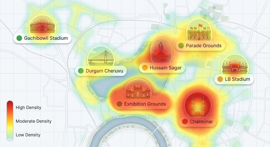 Hyderabad Carnival live crowd map